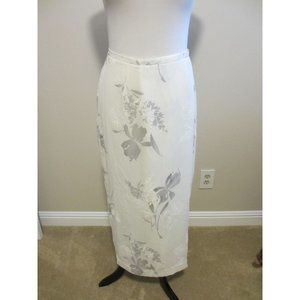 LIZ CLAIBORNE WHITE/CREAM PRINT MAXI SKIRT SIZE 6